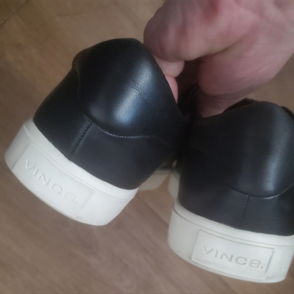 Vince Women's Cantara Black Leather Slip-on Sneaker. - Picture 6 of 14